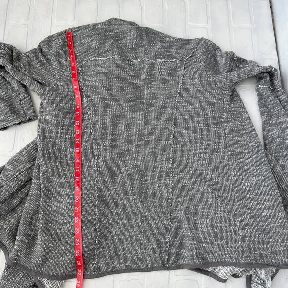 Free People Marled Grey Oversized Asymmetric Long Sleeve Open Cardigan -sz S - Picture 8 of 9